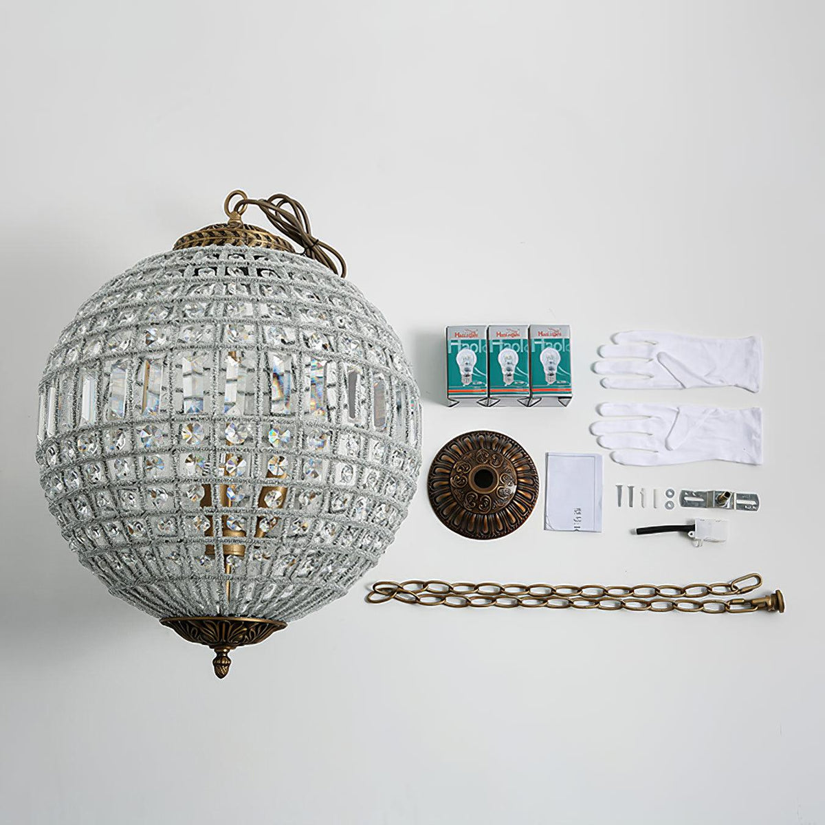 Elyinissa Kroonluchter Goud bollen Kristal Vintage