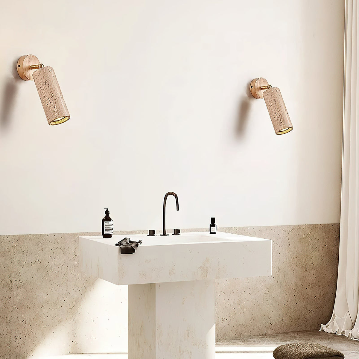 Seralella travertin wandlamp