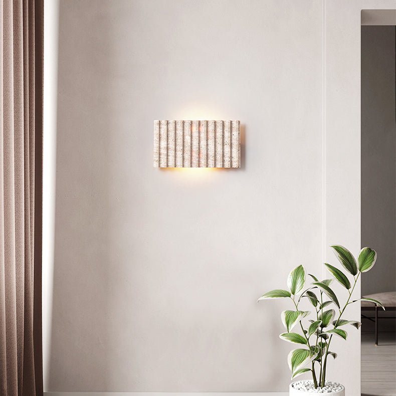 Noriora travertin Ribbed wandlamp