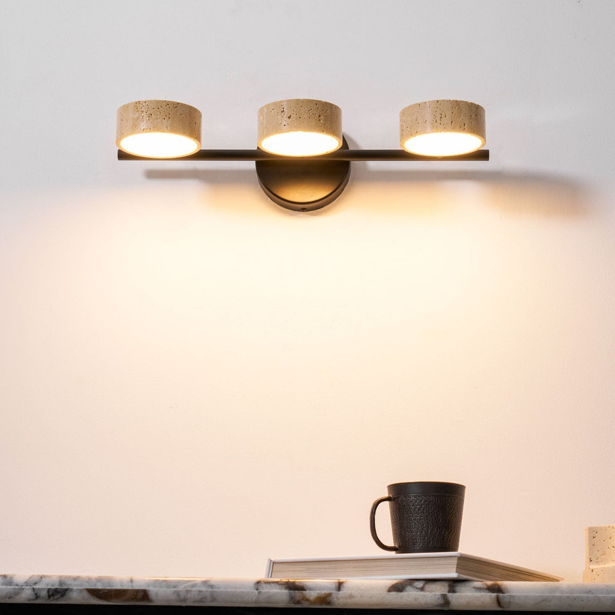 Ceshair meerkoppige travertin wastafelverlichting