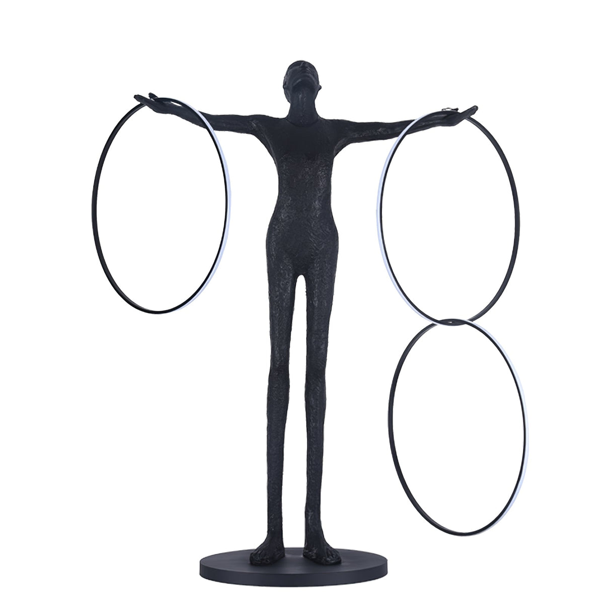 Eclipsa Dual-Ring Sculptural Zwart vloerlamp