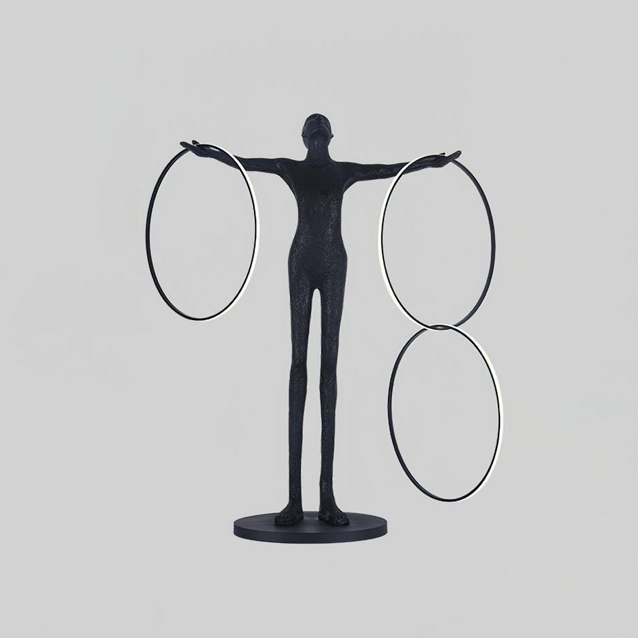 Eclipsa Dual-Ring Sculptural Zwart vloerlamp