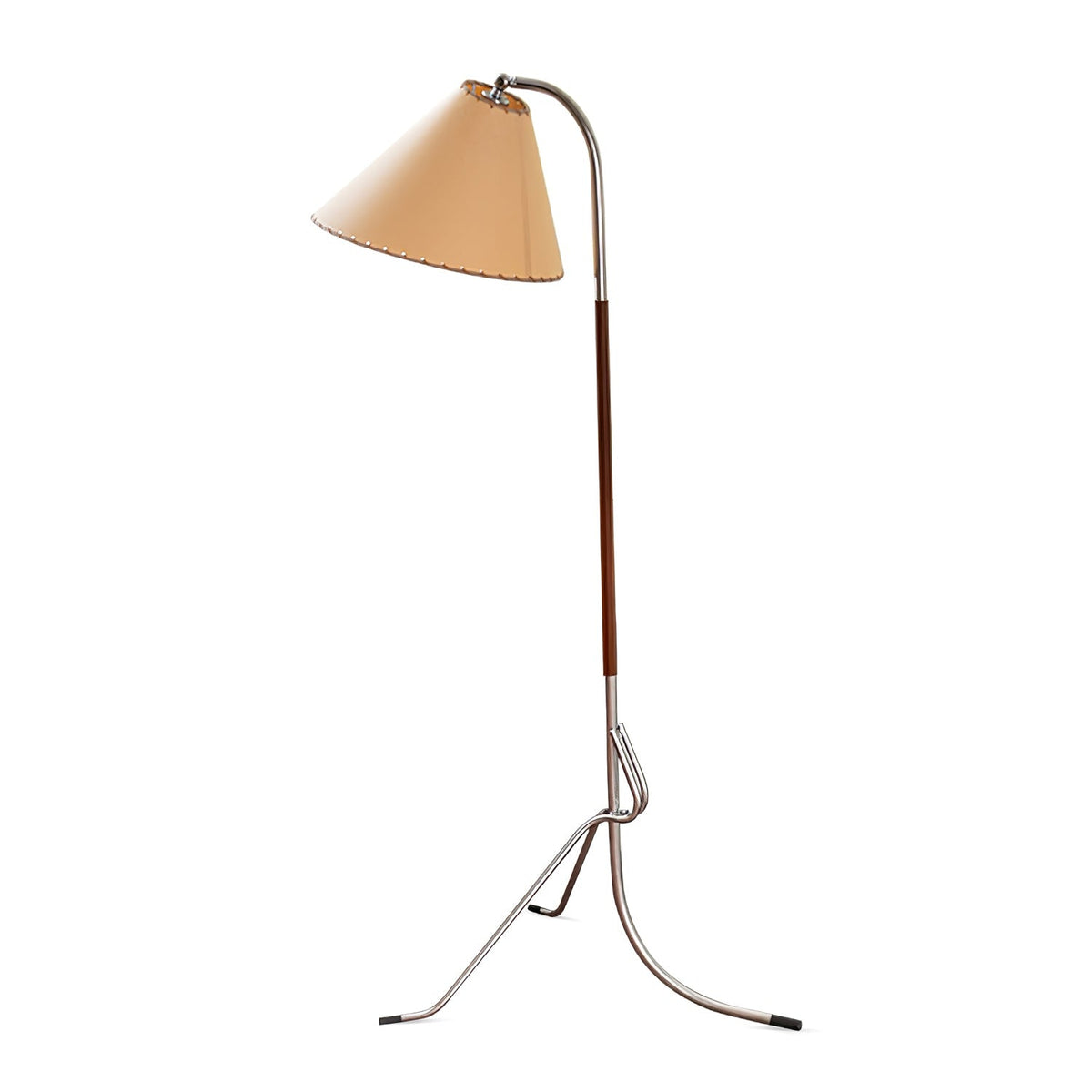 Lysandir gebogen houten vloerlamp