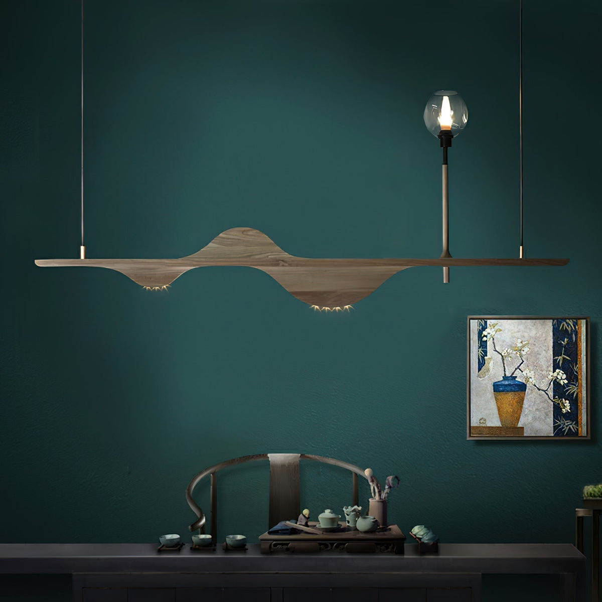 Cushais Wave hout hanglamp