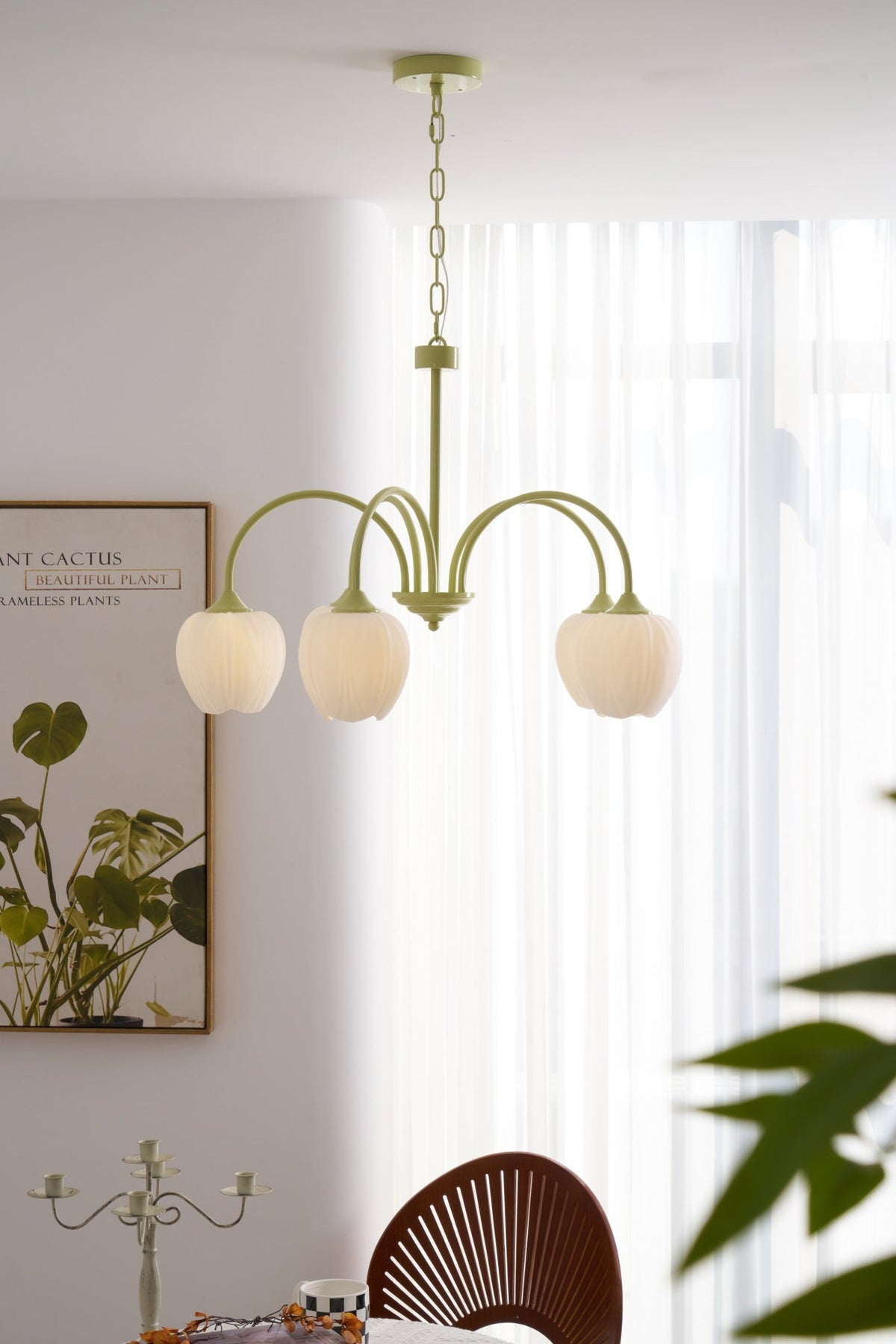 Eiraine kroonluchter Tulip Matcha glas