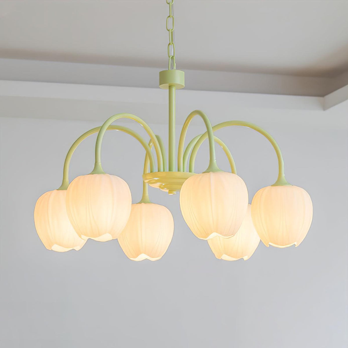 Eiraine kroonluchter Tulip Matcha glas