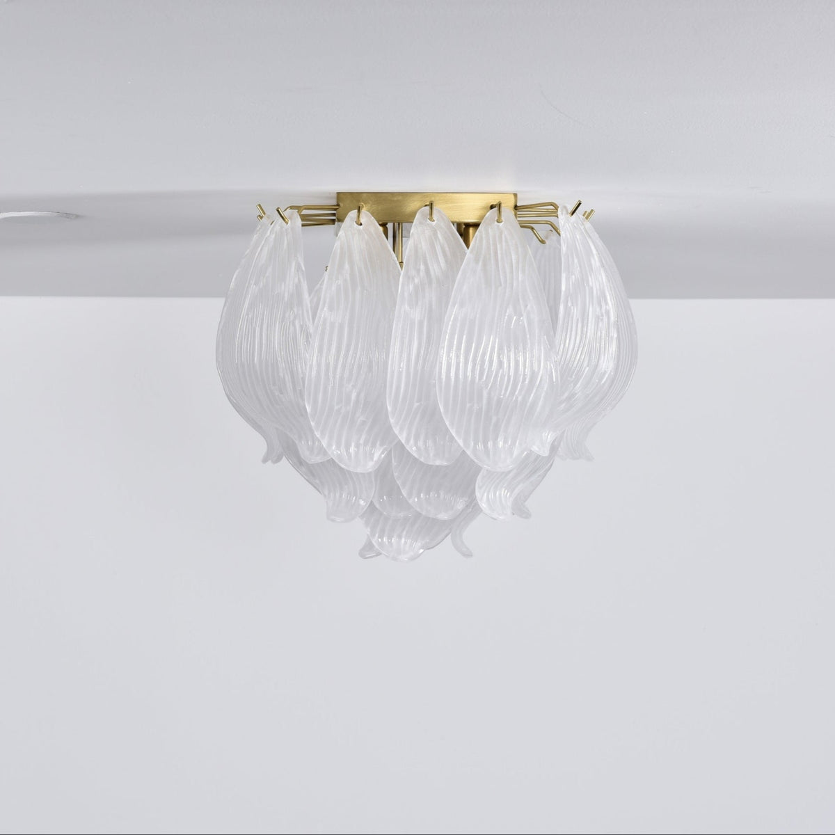 Liorivina plafondlamp Murano bloemblaadjes handgemaakte glas vlakke plafondlamp