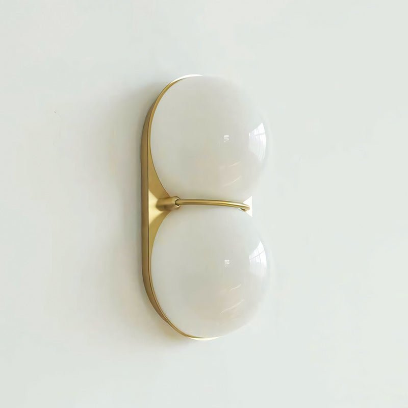 Two bollen wandlamp van glas