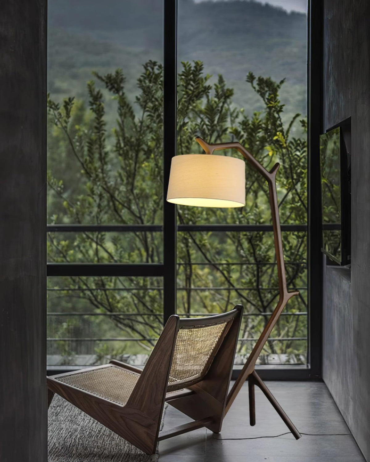 Ulmiril Rustic Houten vloerlamp