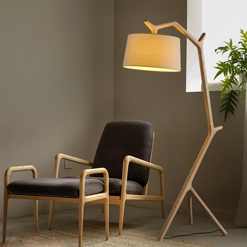 Ulmiril Rustic Houten vloerlamp
