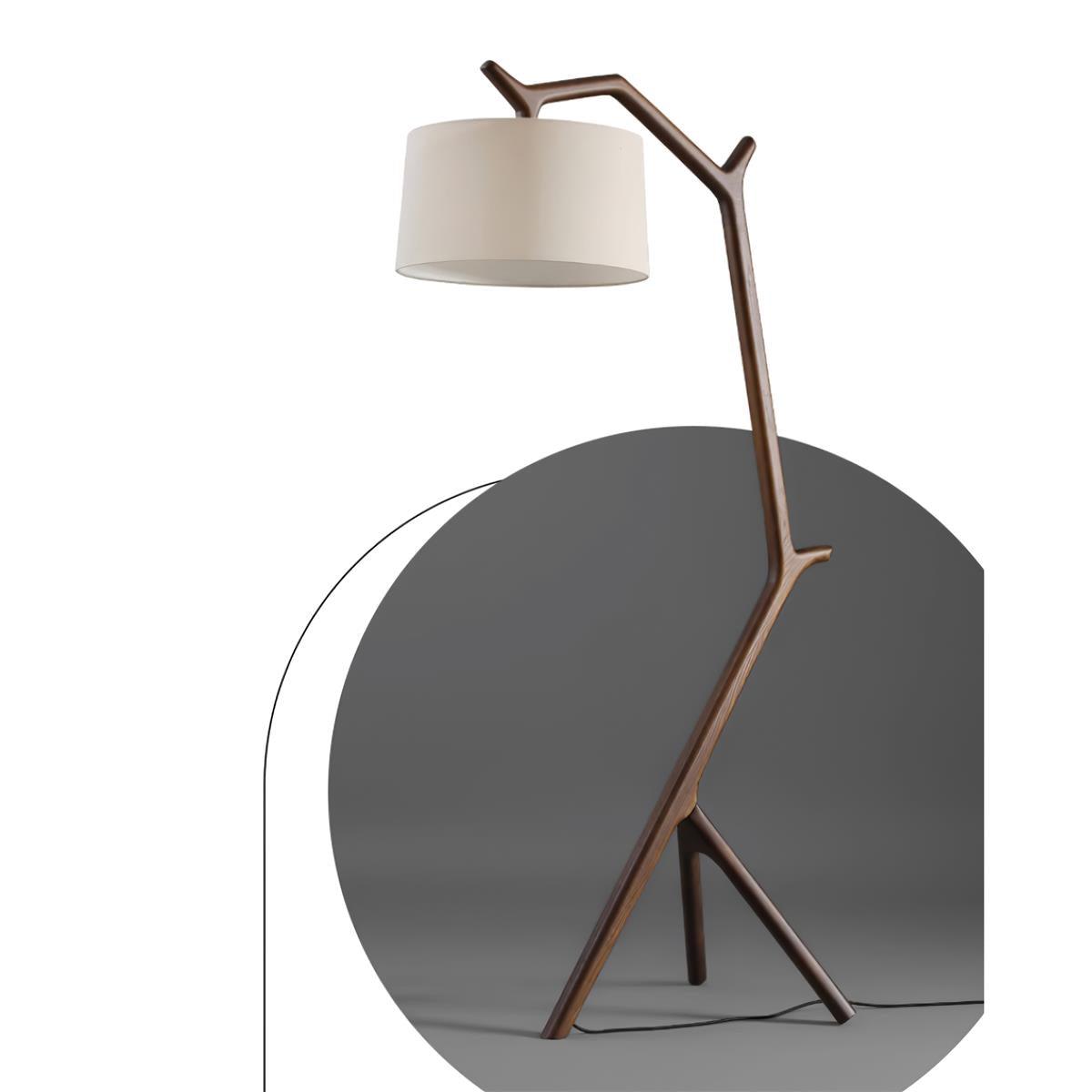 Ulmiril Rustic Houten vloerlamp