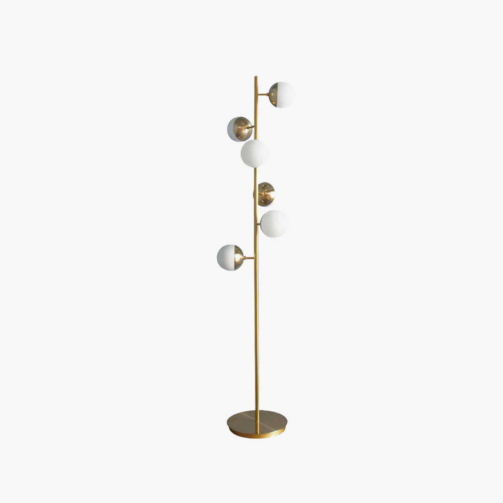 Valentina Moderne Bol LED Vloerlamp Metaal/Glas Wit/Goud Slaap/Woon/Eetkamer