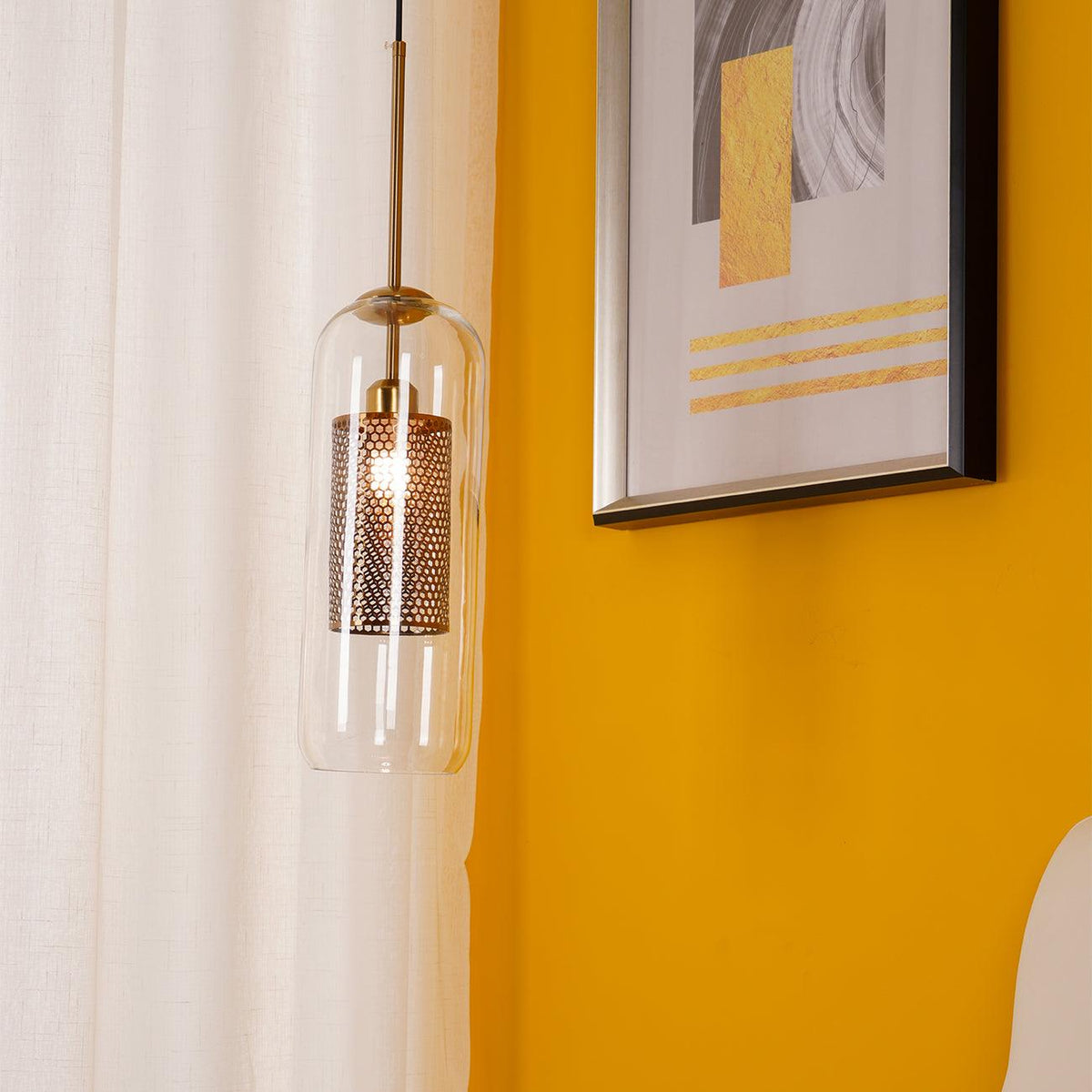 Sypharil Minimalistische hanglamp met glas