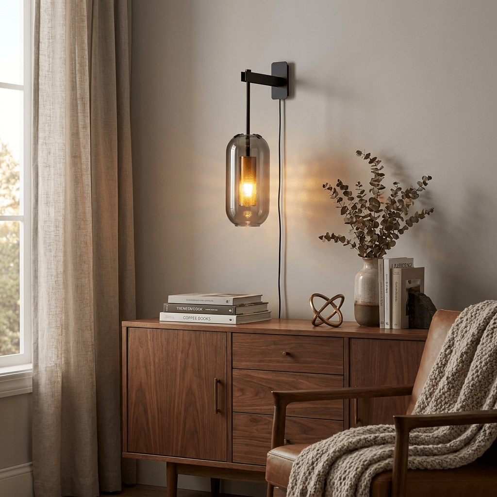 Vadim wandlamp met stekker van glas