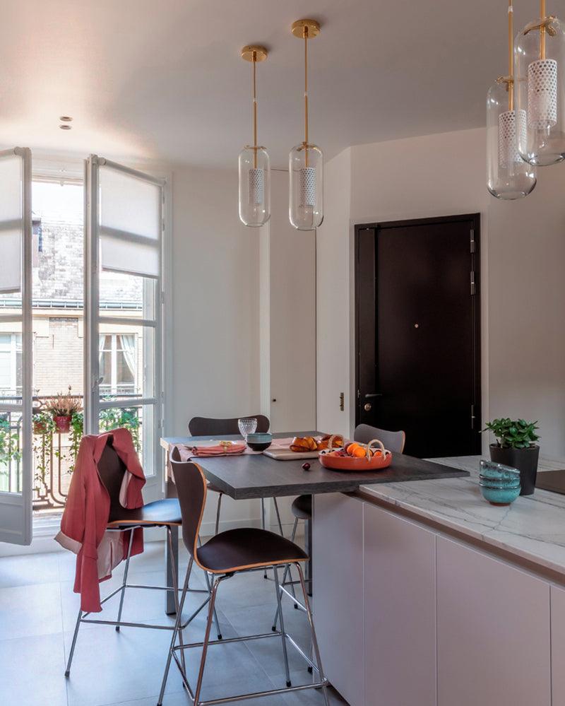 Sypharil Minimalistische hanglamp met glas