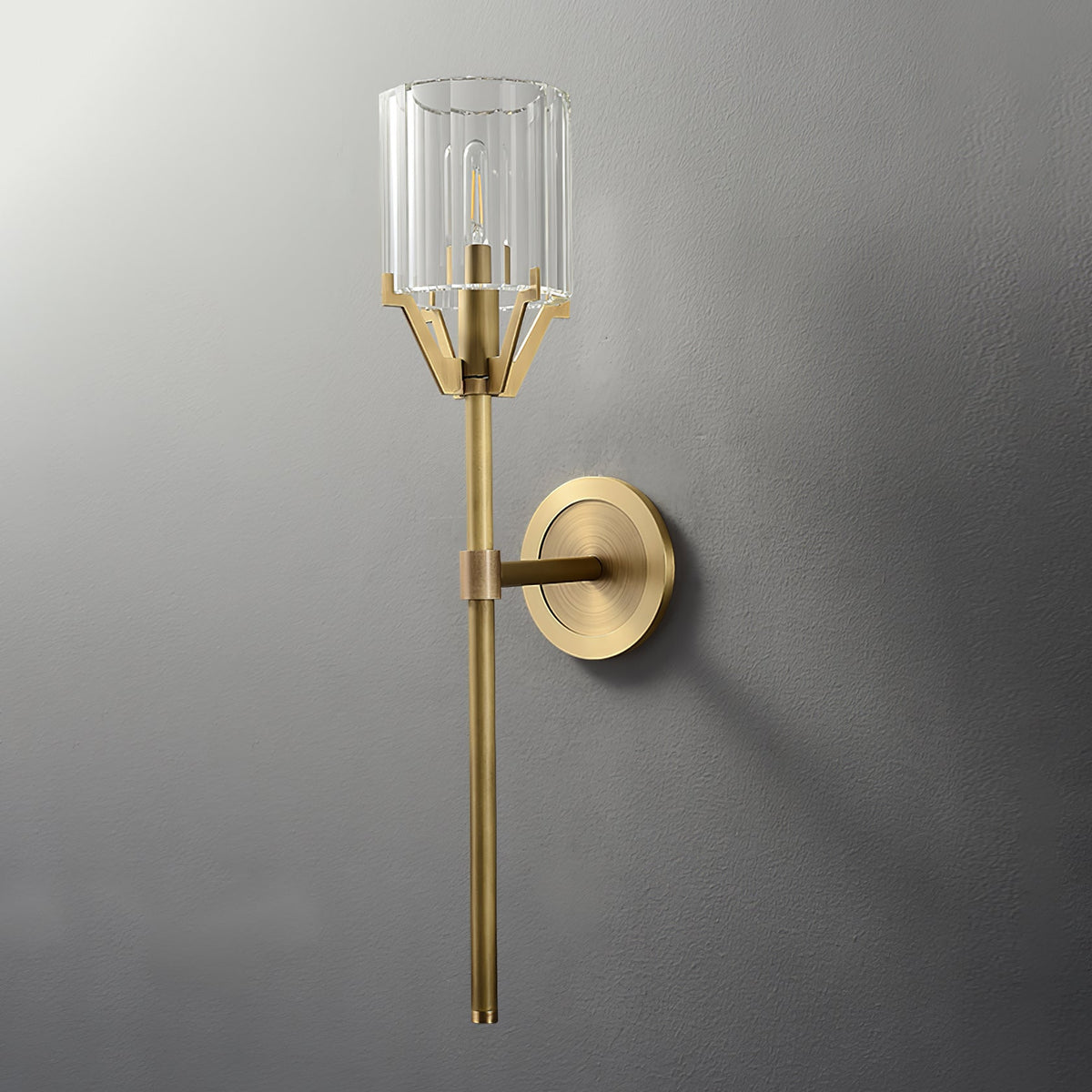 Lostor luxe wandlamp met afwerking en transparante kap