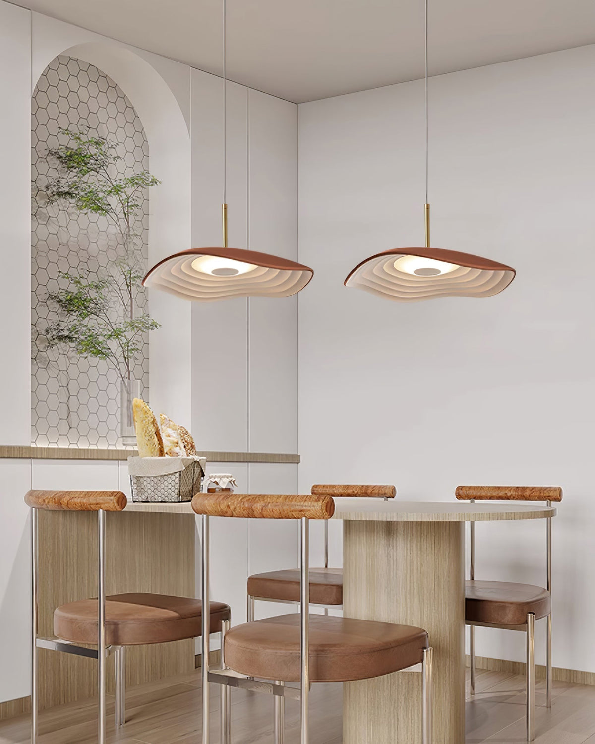 Mariva Moderne hanglamp met golfvorm en accent goudkleurig