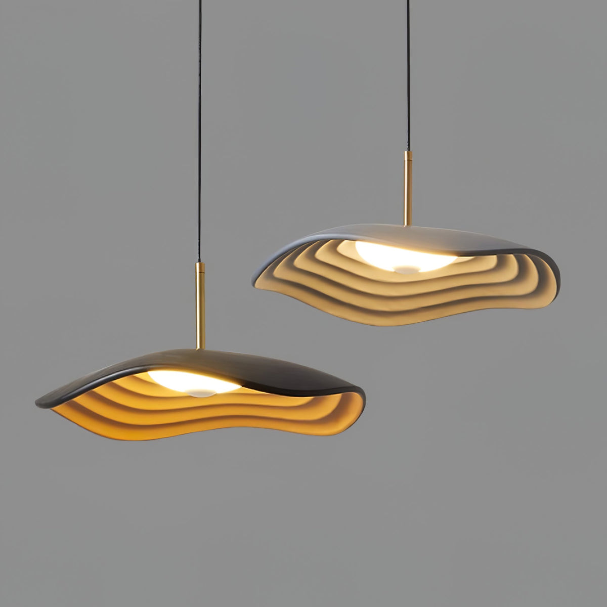 Mariva Moderne hanglamp met golfvorm en accent goudkleurig