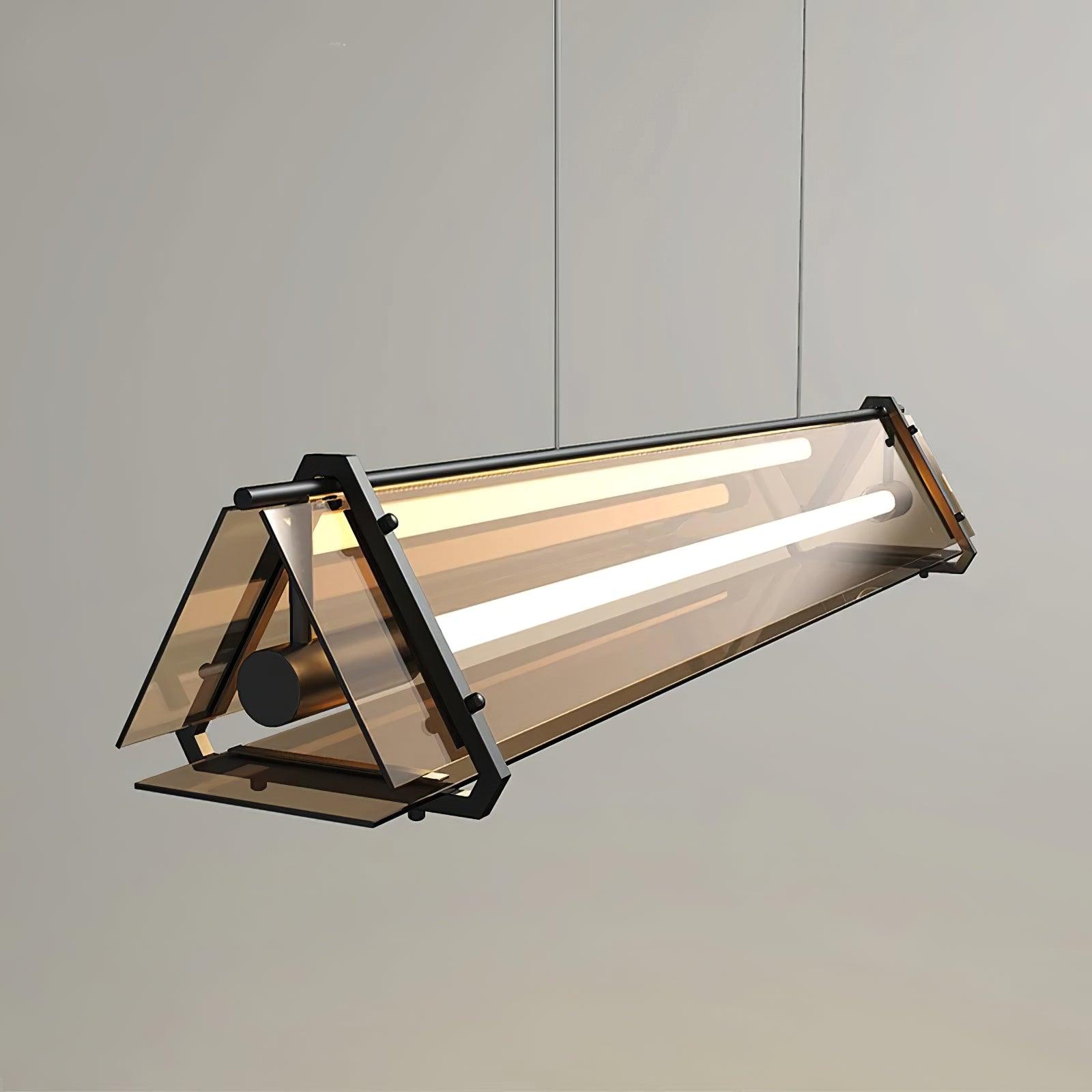 Edge Industriële Driehoek Hanglampen Goud Metaal/Glas