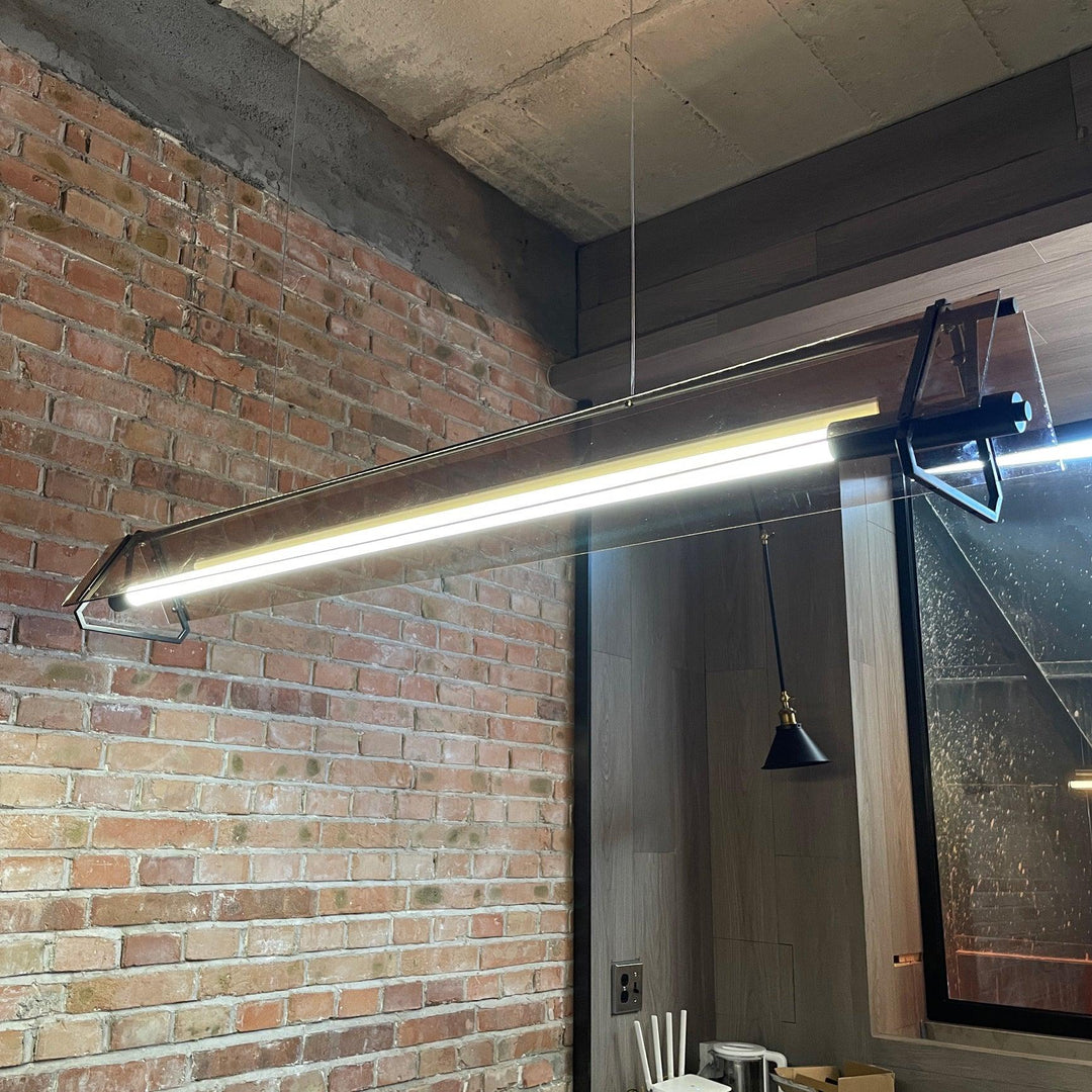 Edge Industriële Driehoek Hanglampen Goud Metaal/Glas