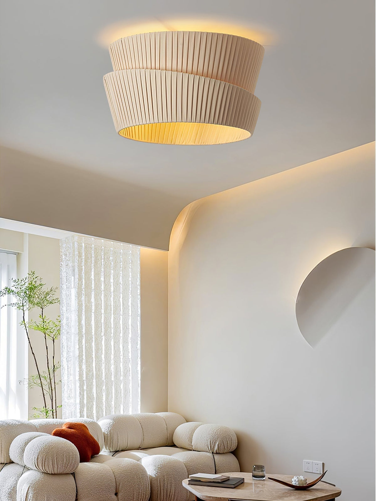 Xlenis Natuurlijke Unieke Twist Stof plafondlamp