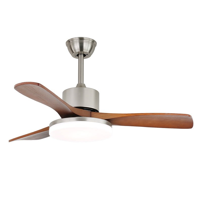 Elveora Moderne plafondventilator met verlichting van messing en walnoothout