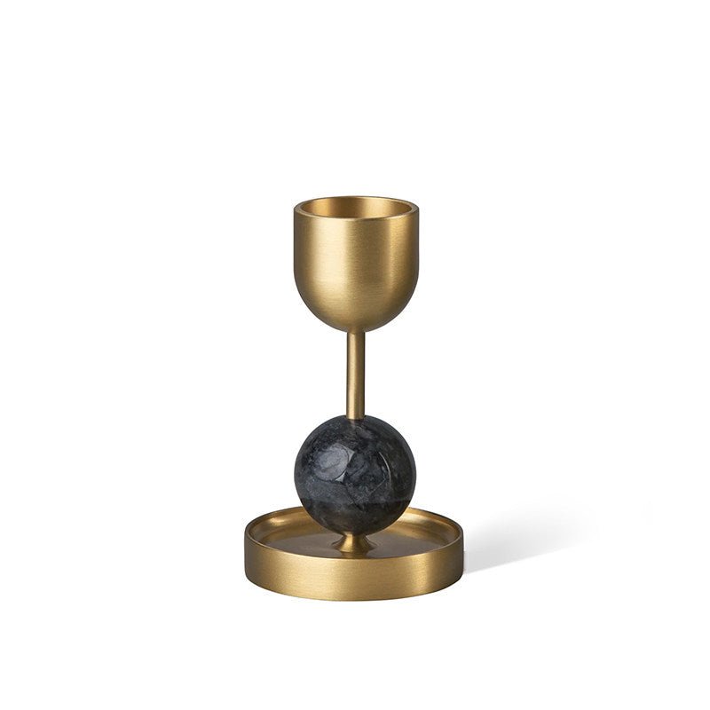 Fuldo Verdant Sphere Candle Holder Geborsteld messing Accent Mid-century Interieur