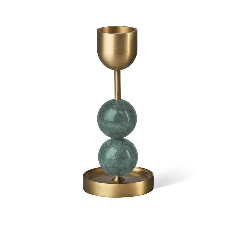 Fuldo Verdant Sphere Candle Holder Geborsteld messing Accent Mid-century Interieur