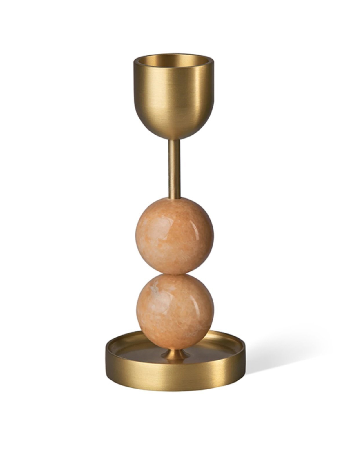 Fuldo Verdant Sphere Candle Holder Geborsteld messing Accent Mid-century Interieur