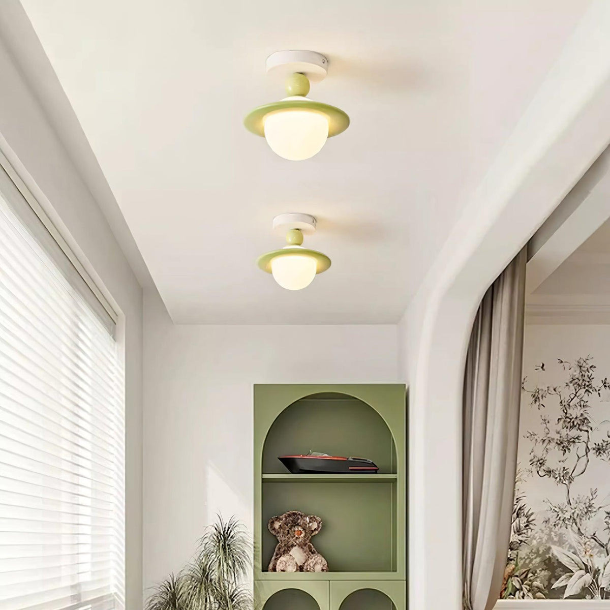 Selvian plafondlamp rood en wit retro