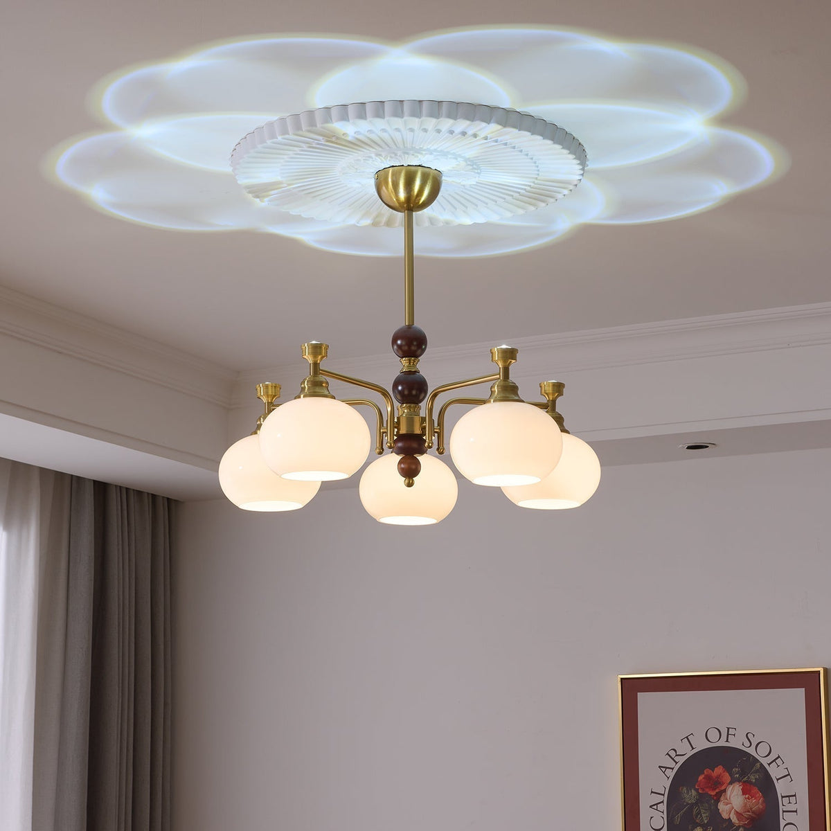 Aursolos Traditionele Elegantie Houten glas Kroonluchter