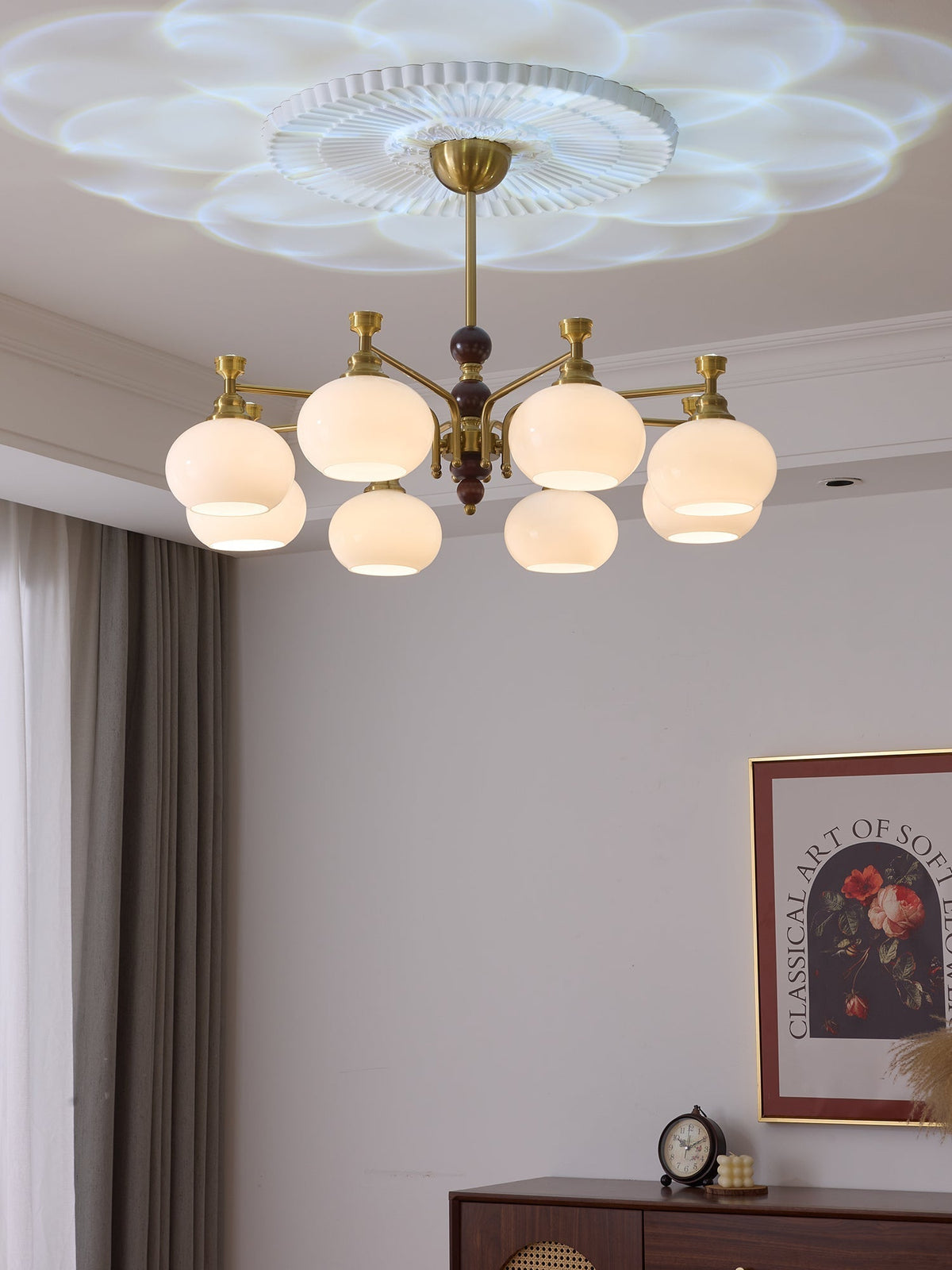 Aursolos Traditionele Elegantie Houten glas Kroonluchter