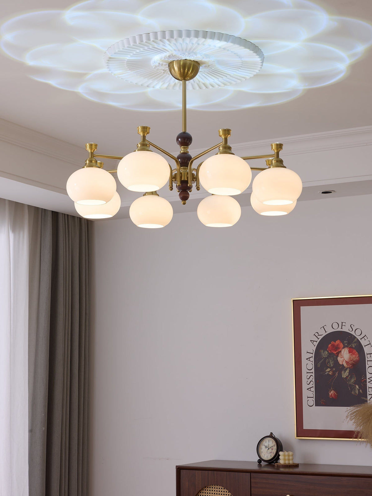 Aursolos Traditionele Elegantie Houten glas Kroonluchter