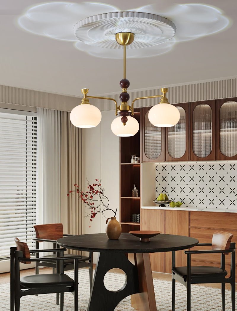 Aursolos Traditionele Elegantie Houten glas Kroonluchter