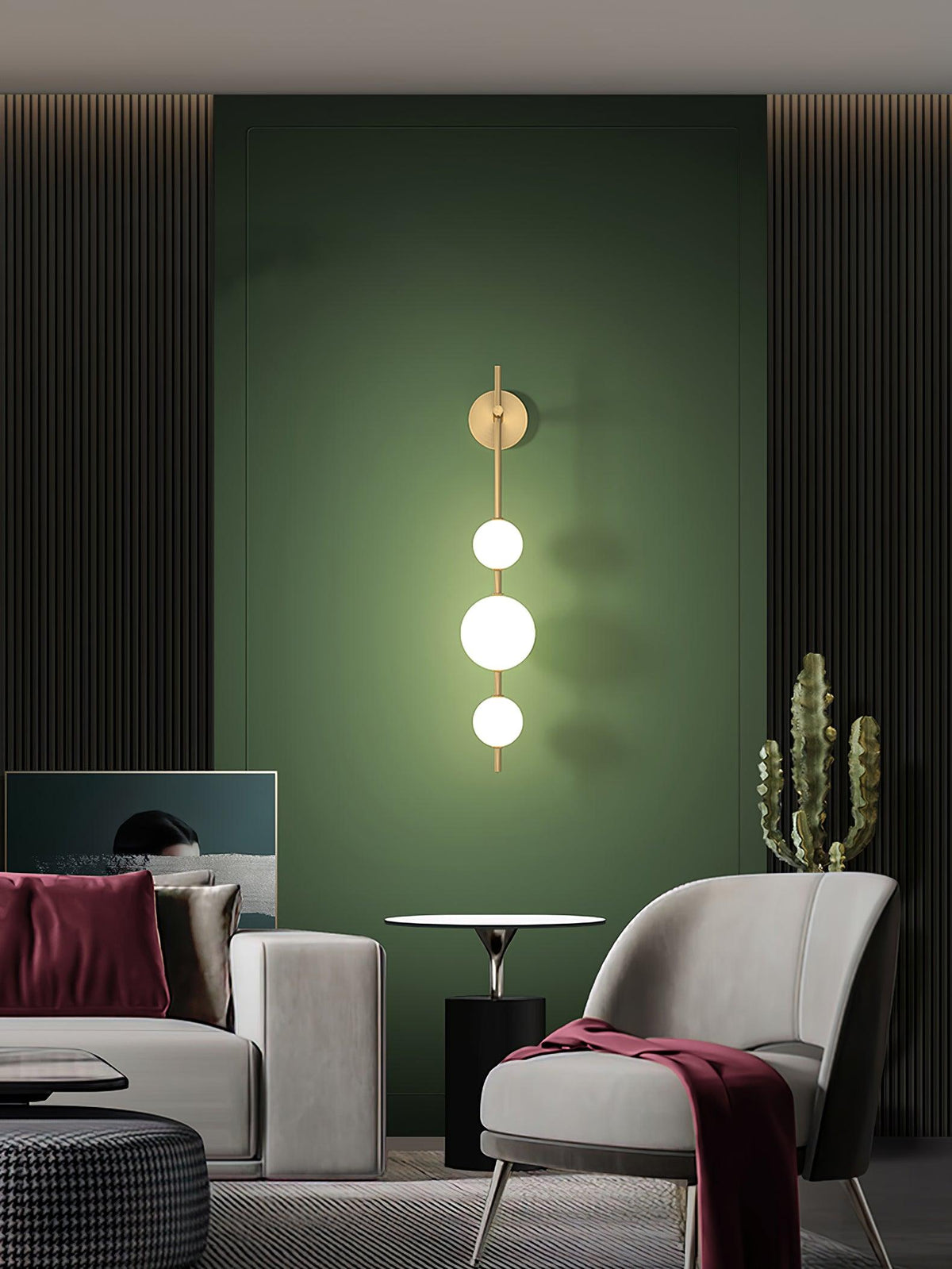 Ilraeia wandlamp met verticale bollen