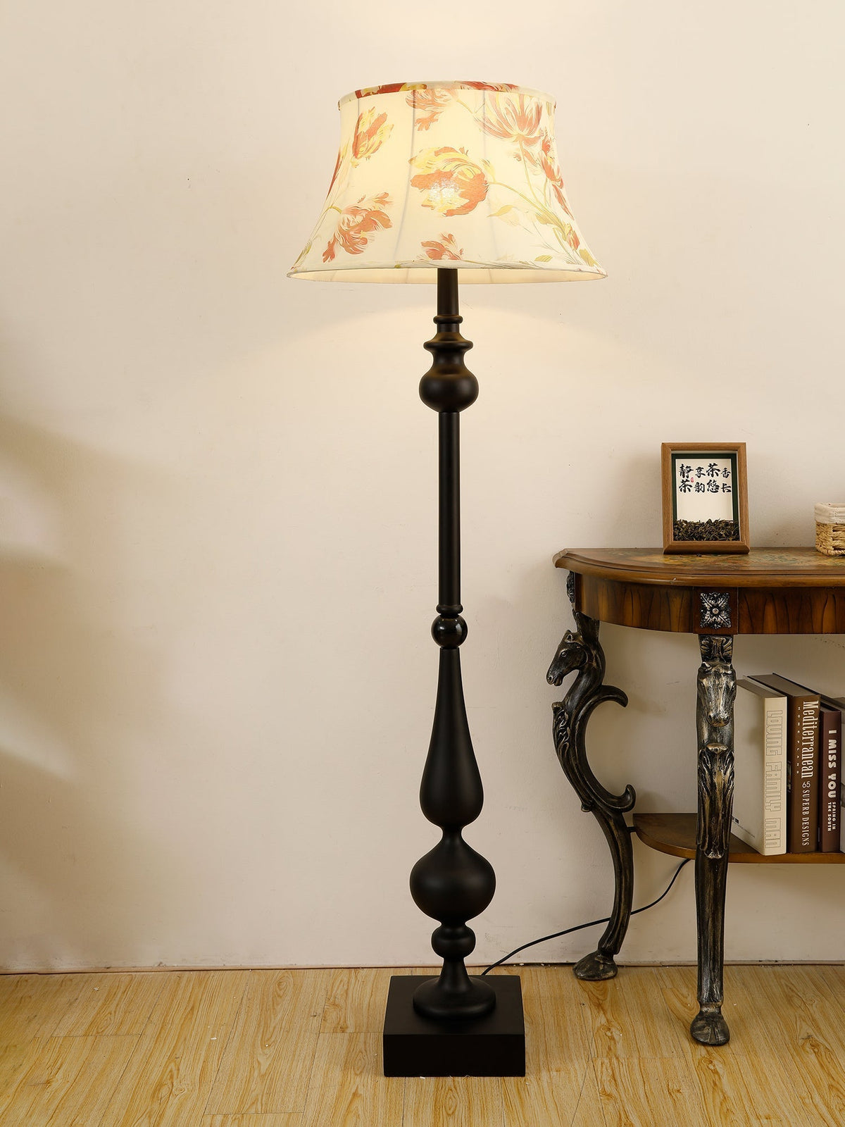 Floren Hout Stoffen Klassieke vloerlamp