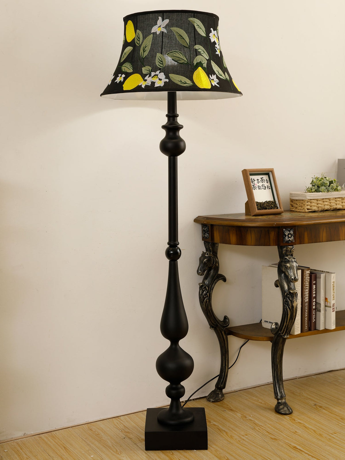 Floren Hout Stoffen Klassieke vloerlamp