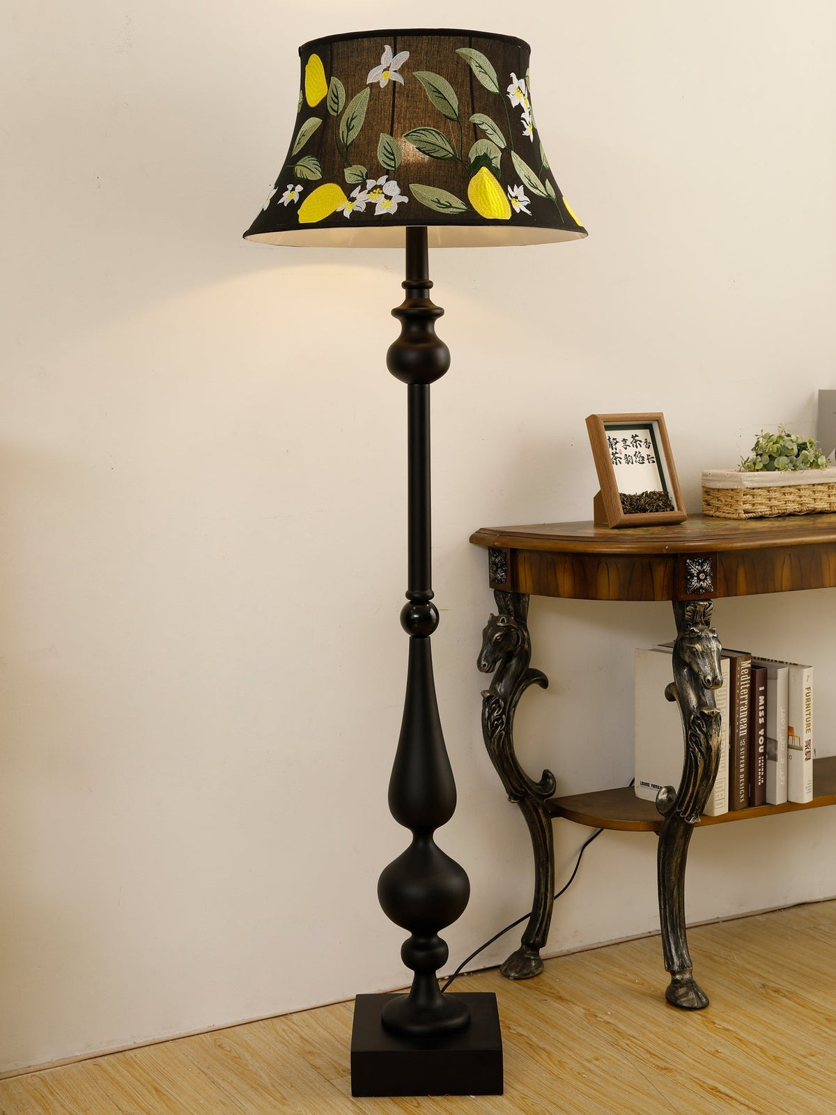 Floren Hout Stoffen Klassieke vloerlamp