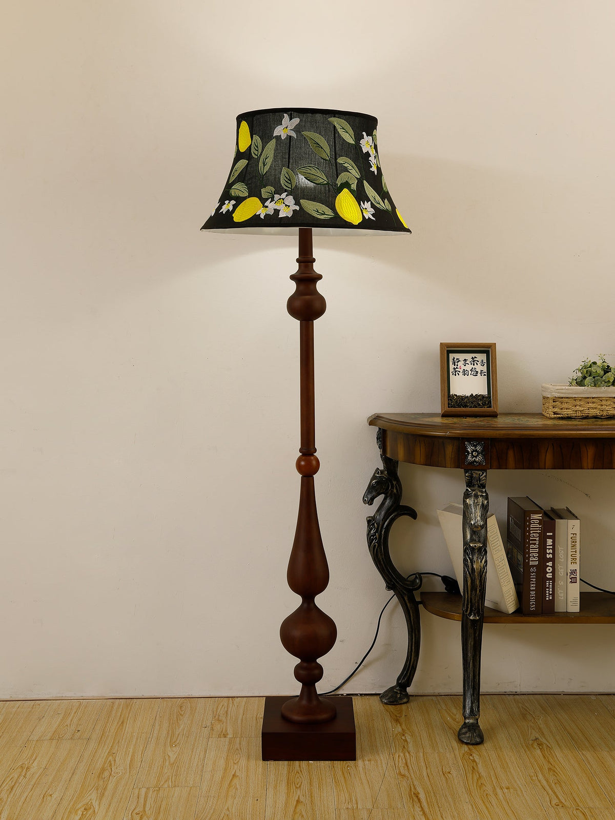 Floren Hout Stoffen Klassieke vloerlamp