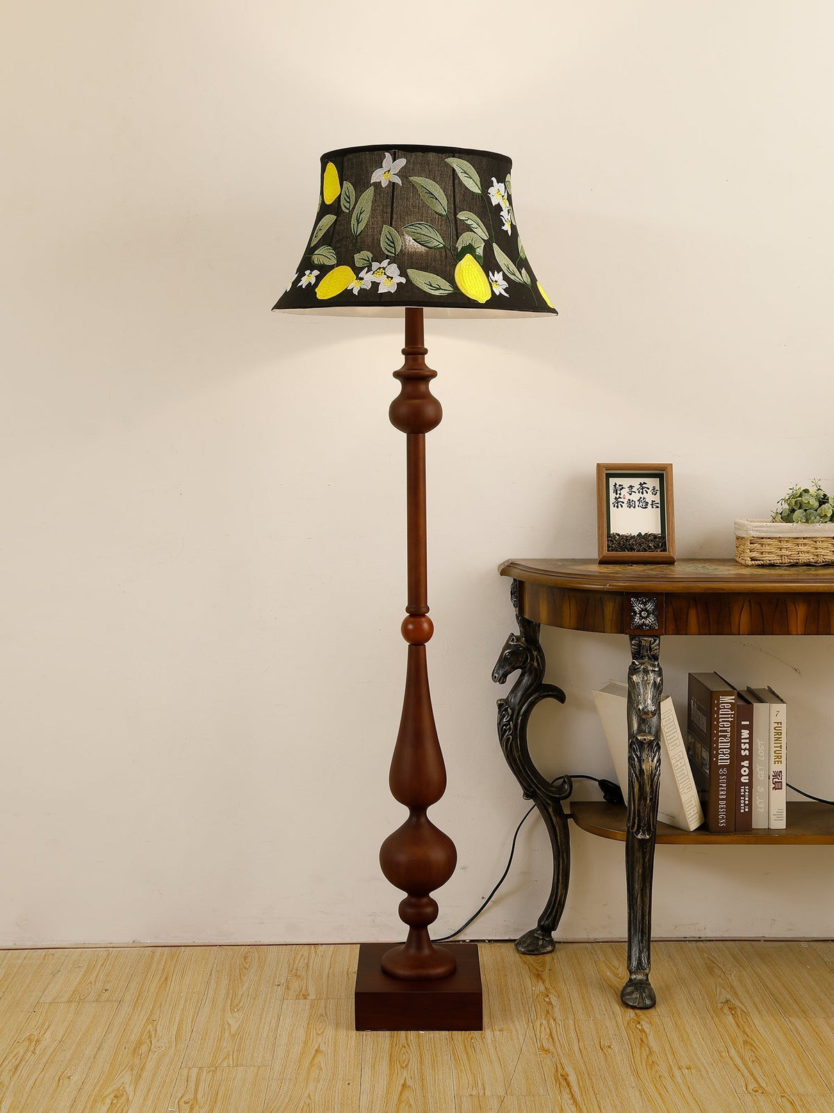 Floren Hout Stoffen Klassieke vloerlamp