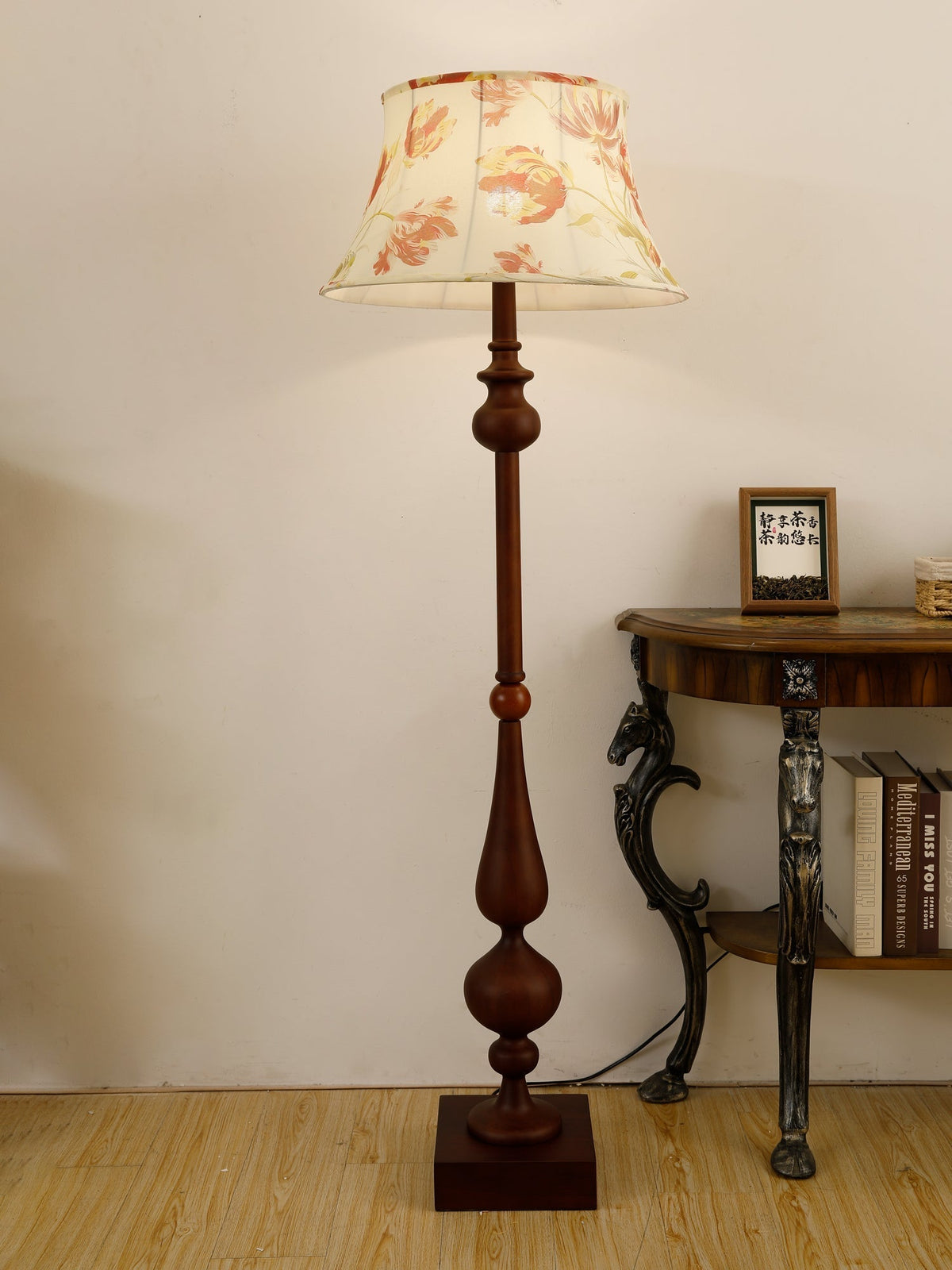 Floren Hout Stoffen Klassieke vloerlamp