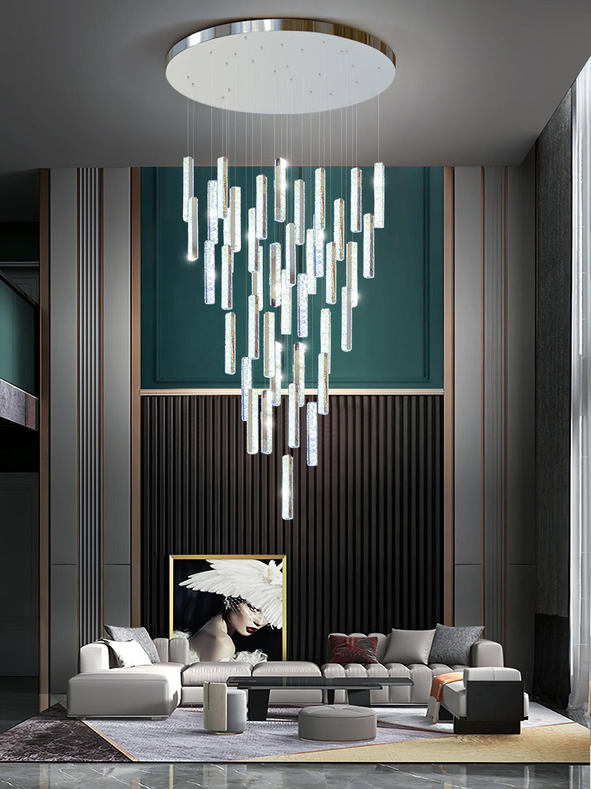 Sorenaria Kroonluchter Villa Forci hanglamp Zilver Modern