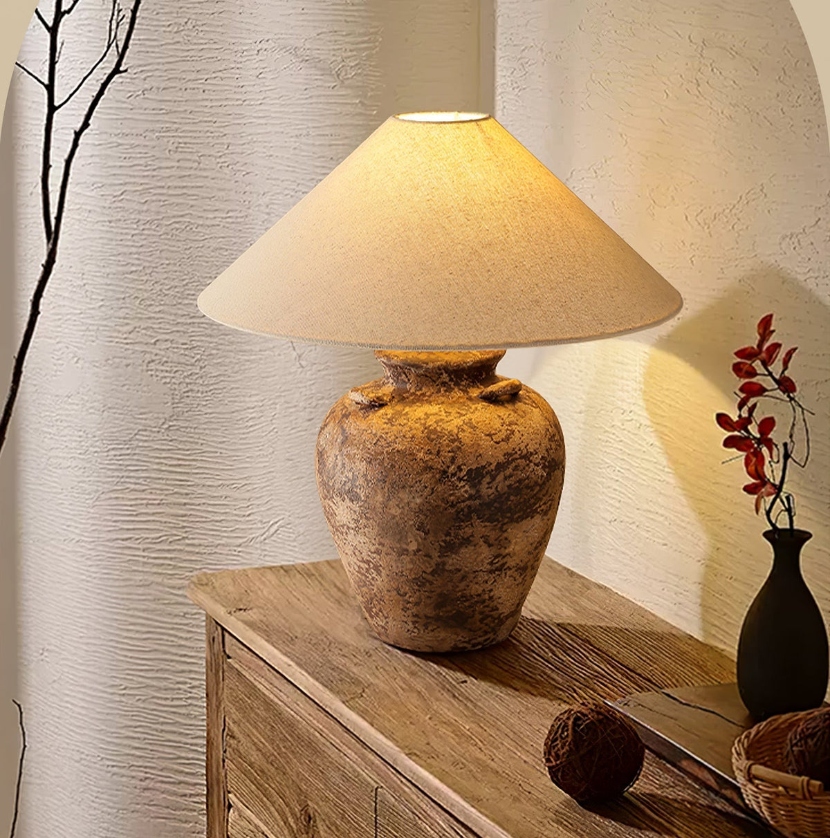 Mirisaya Vintage Stoffen tafellamp