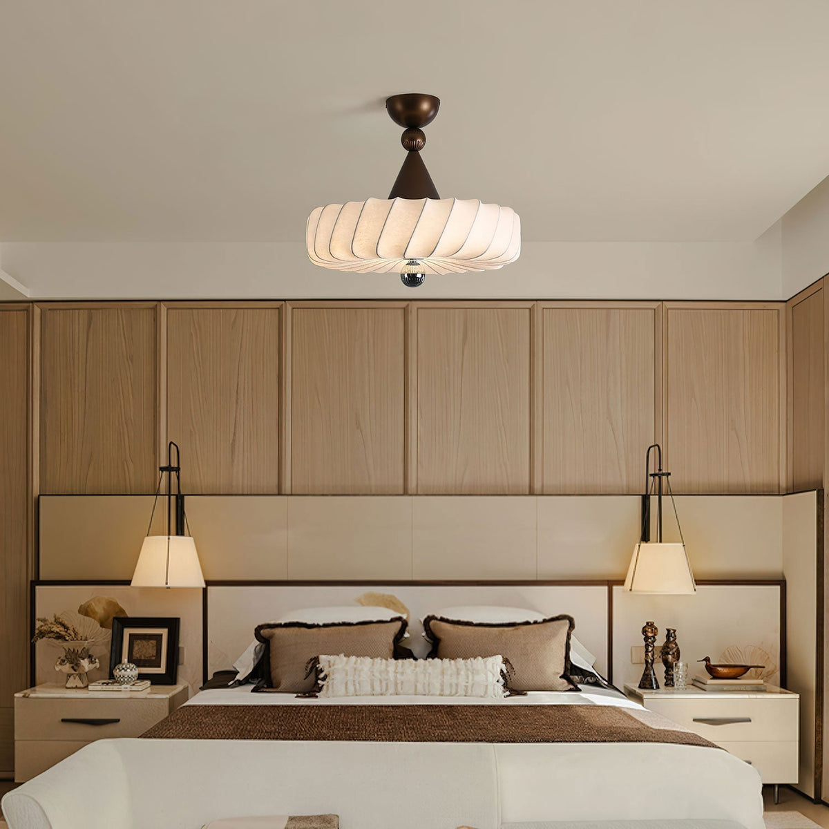 Zelore Swirl stof brons hanglamp