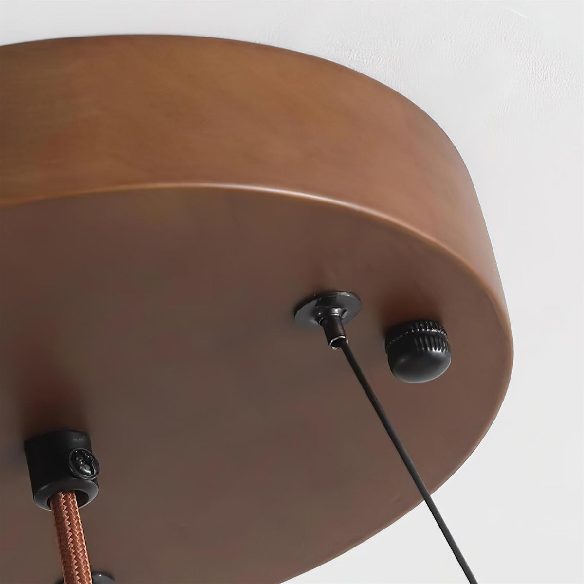 Valenise hanglamp met koepel en ring in travertin