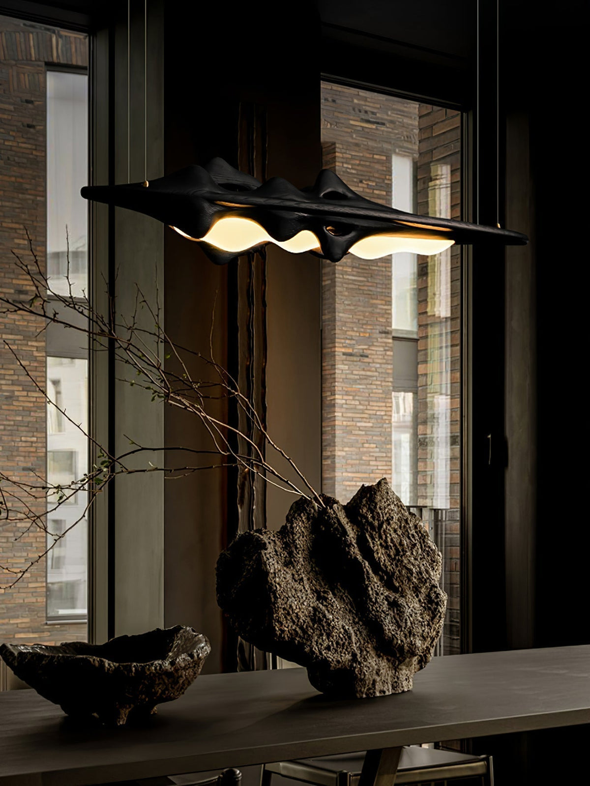 Ulsorira Topografische Houten hanglamp