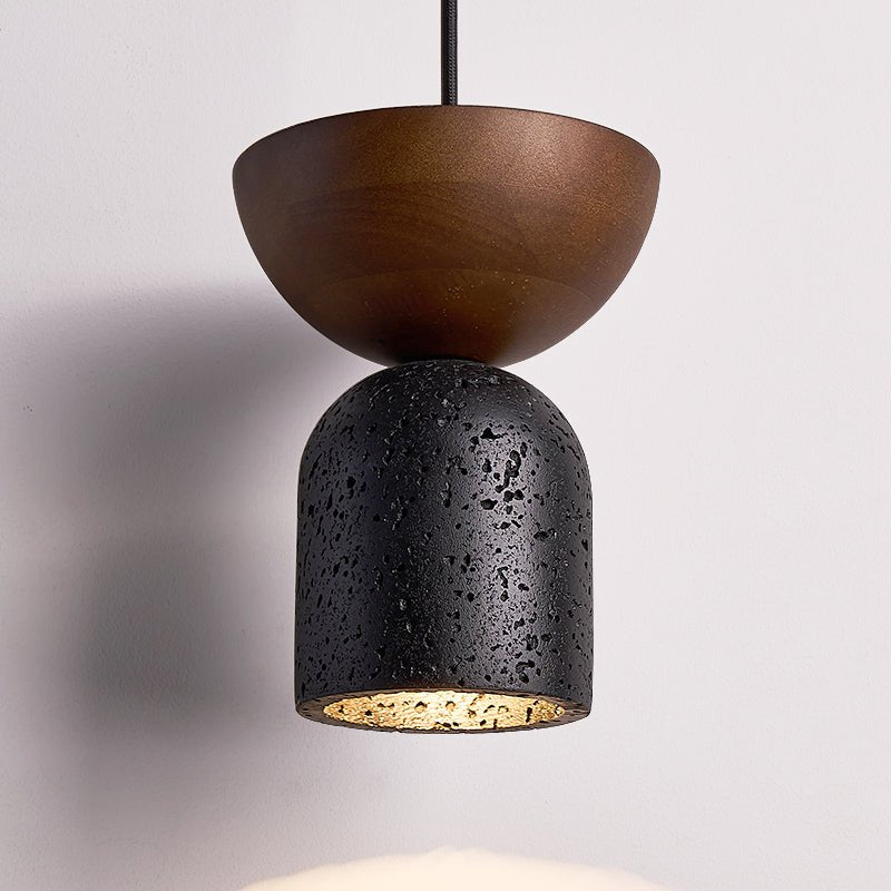 Theo Minimal Zwart travertin hanglamp