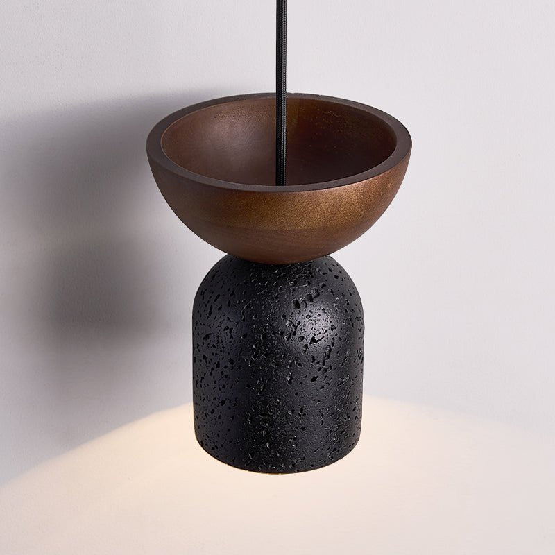 Theo Minimal Zwart travertin hanglamp
