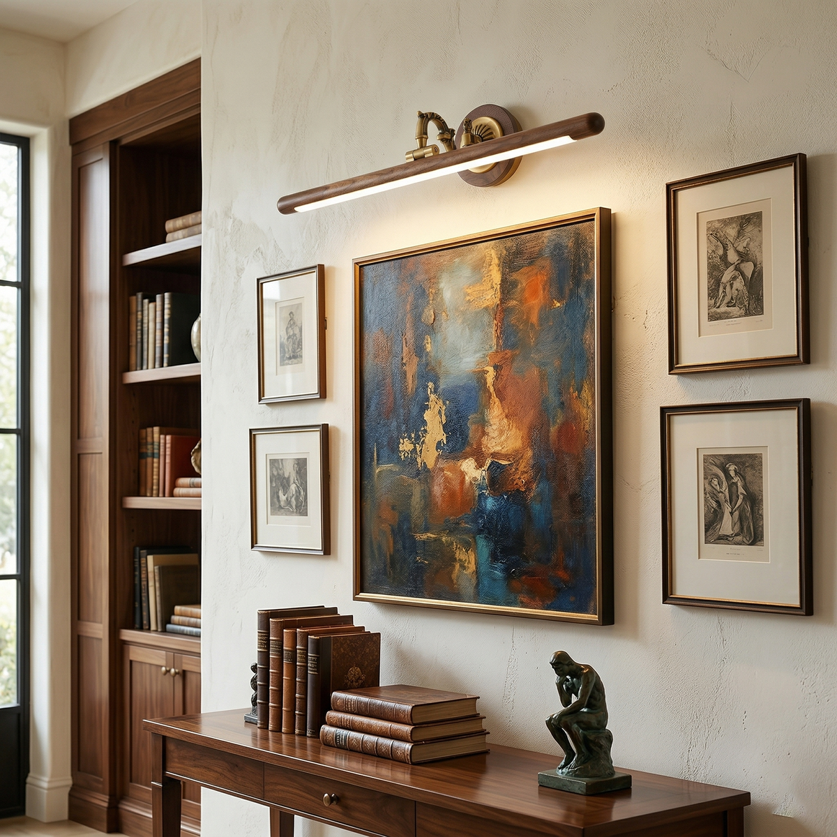 Soreline wandlamp met walnoothout