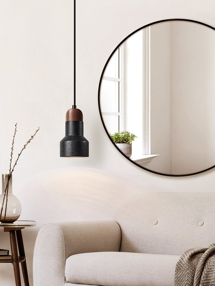 Foundry modern Zwart Travertin Hanglamp
